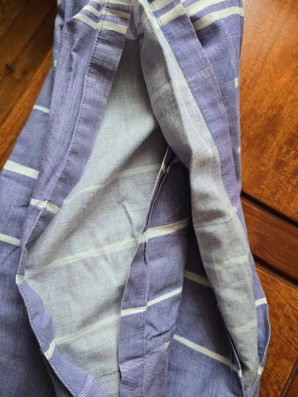 Striped and Square Pattern Bedding Set in Lavender and Cream